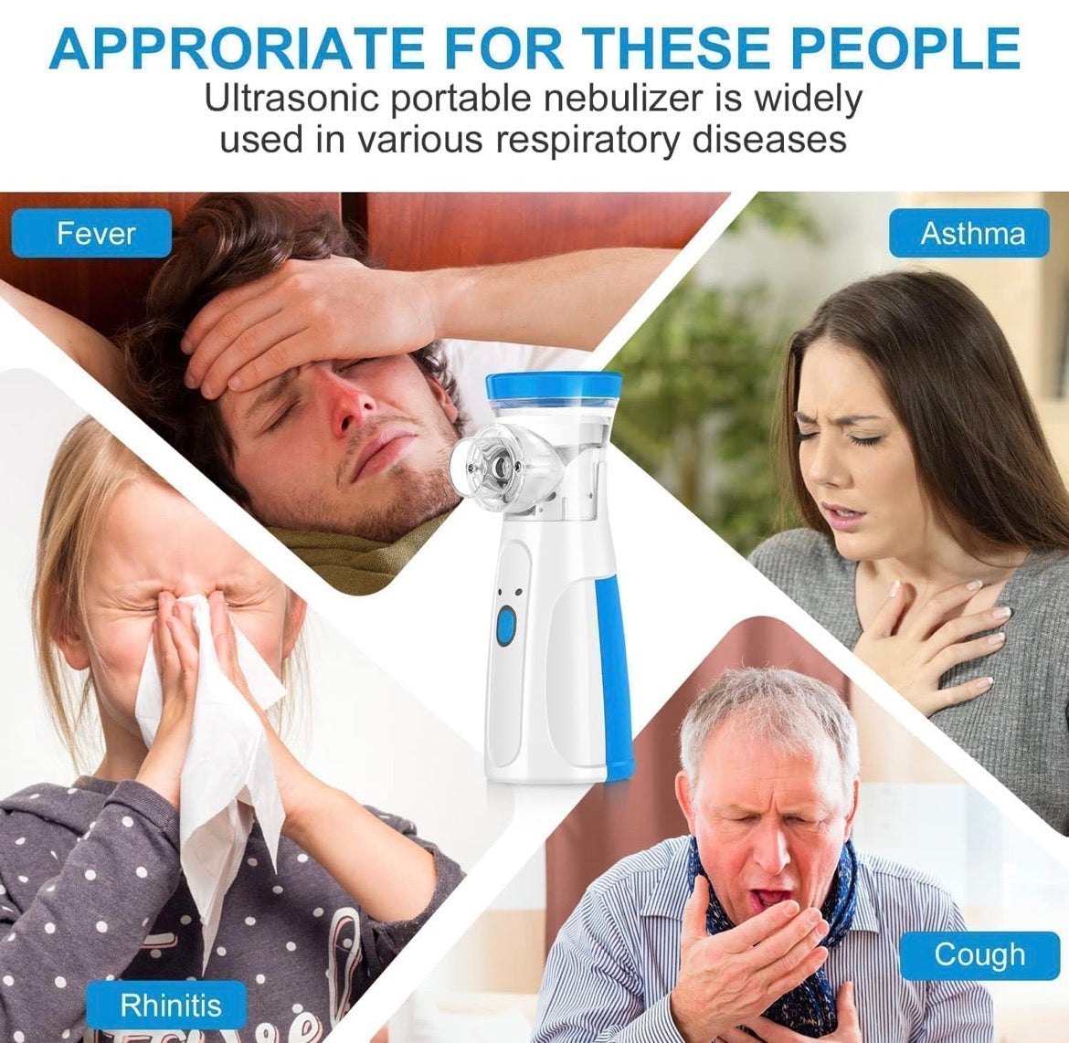portable Mesh Nebulizer Machine – Silent USB Rechargeable (Adults & Kids)