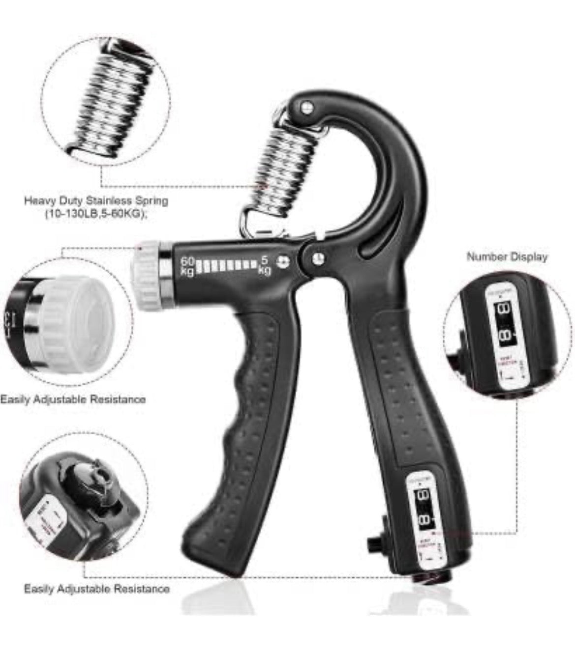 Adjustable Hand Grip Strengthener –  Forearm & Finger Exerciser