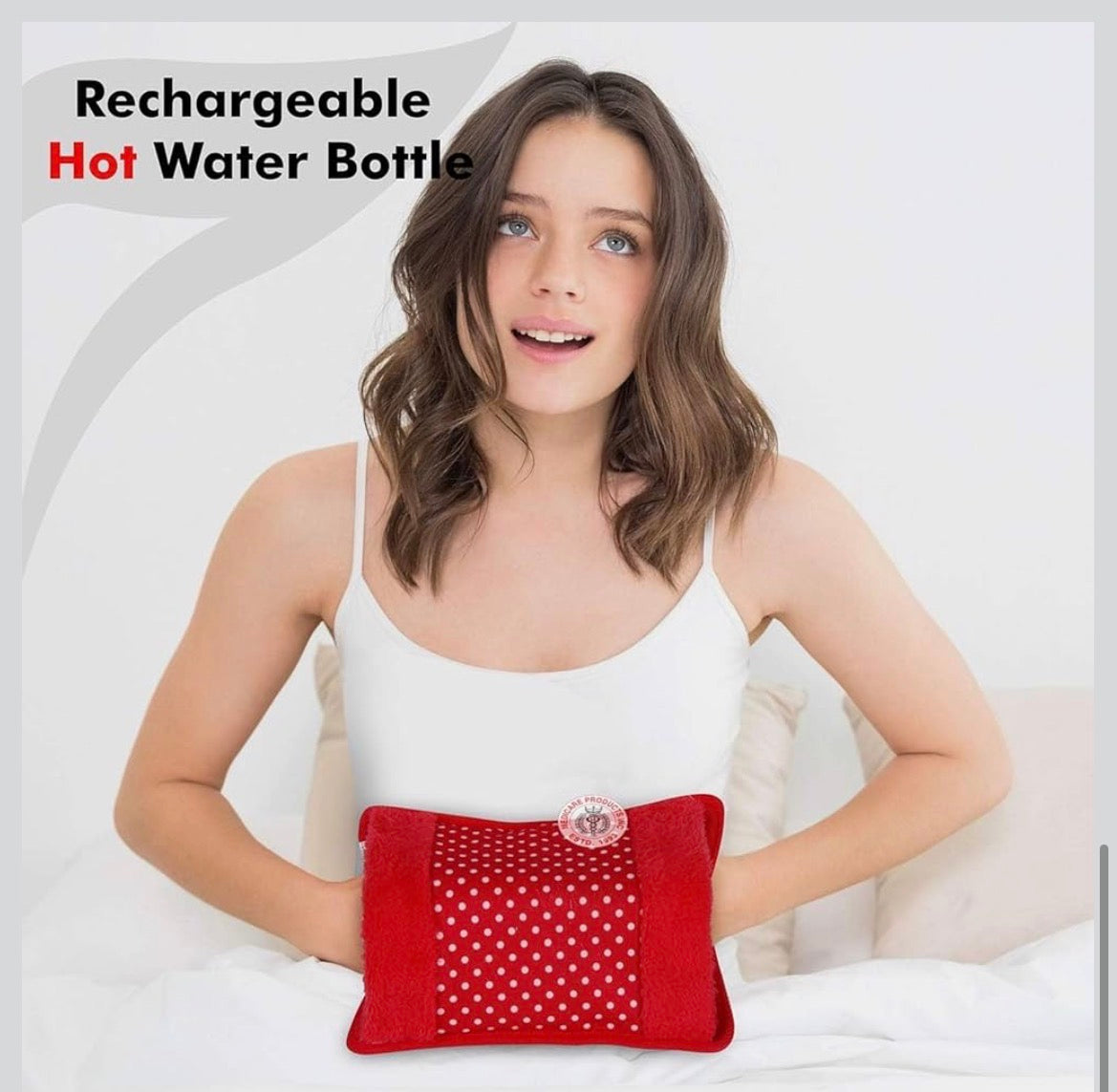 Electric Hot Water Bag - Soft Fabric Cover – Fast Heating Pain Relief Pad