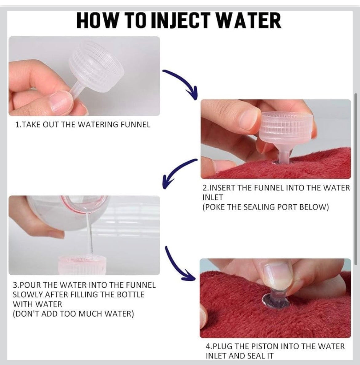 Electric Hot Water Bag - Soft Fabric Cover – Fast Heating Pain Relief Pad