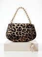 Leopard Print Pearl Handle Handbag – Chic Mini Statement Bag