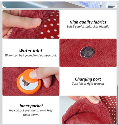 Electric Hot Water Bag - Soft Fabric Cover – Fast Heating Pain Relief Pad