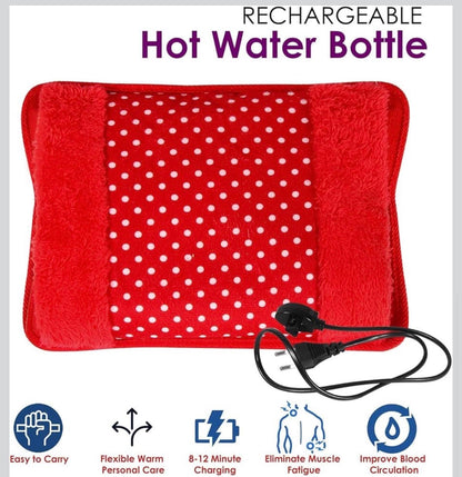 Electric Hot Water Bag - Soft Fabric Cover – Fast Heating Pain Relief Pad