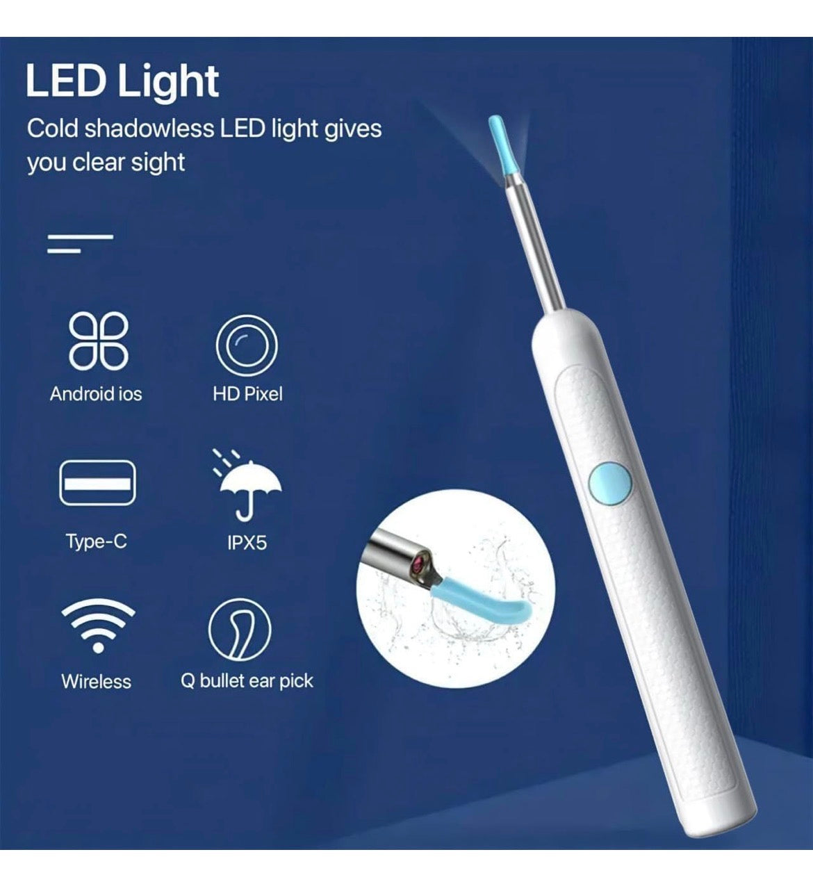 Smart Visual Ear Cleaner with Camera – Wireless Ear Wax Removal Tool Kit