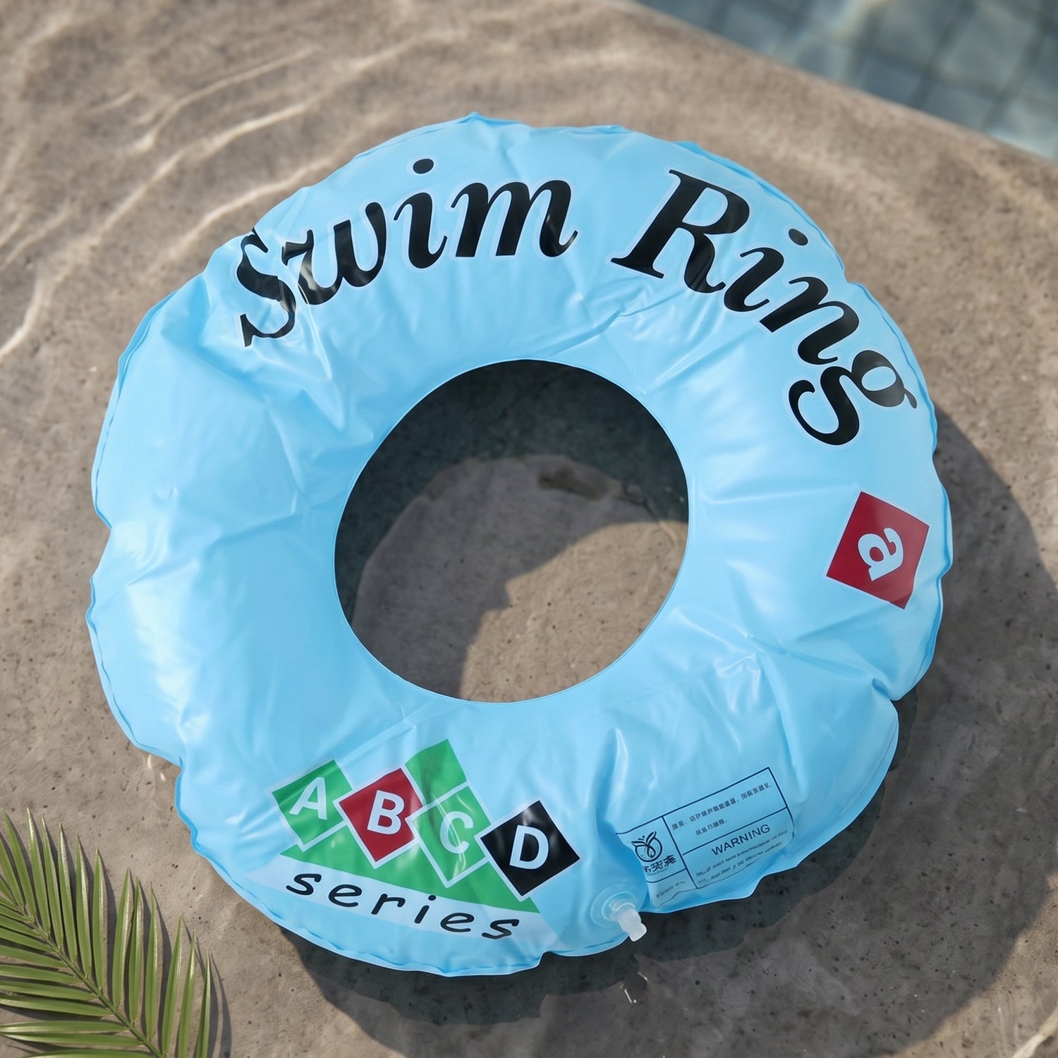 Classic Inflatable Swim Ring For Kids Pool Tube Float Abcd Design   1 Pc
