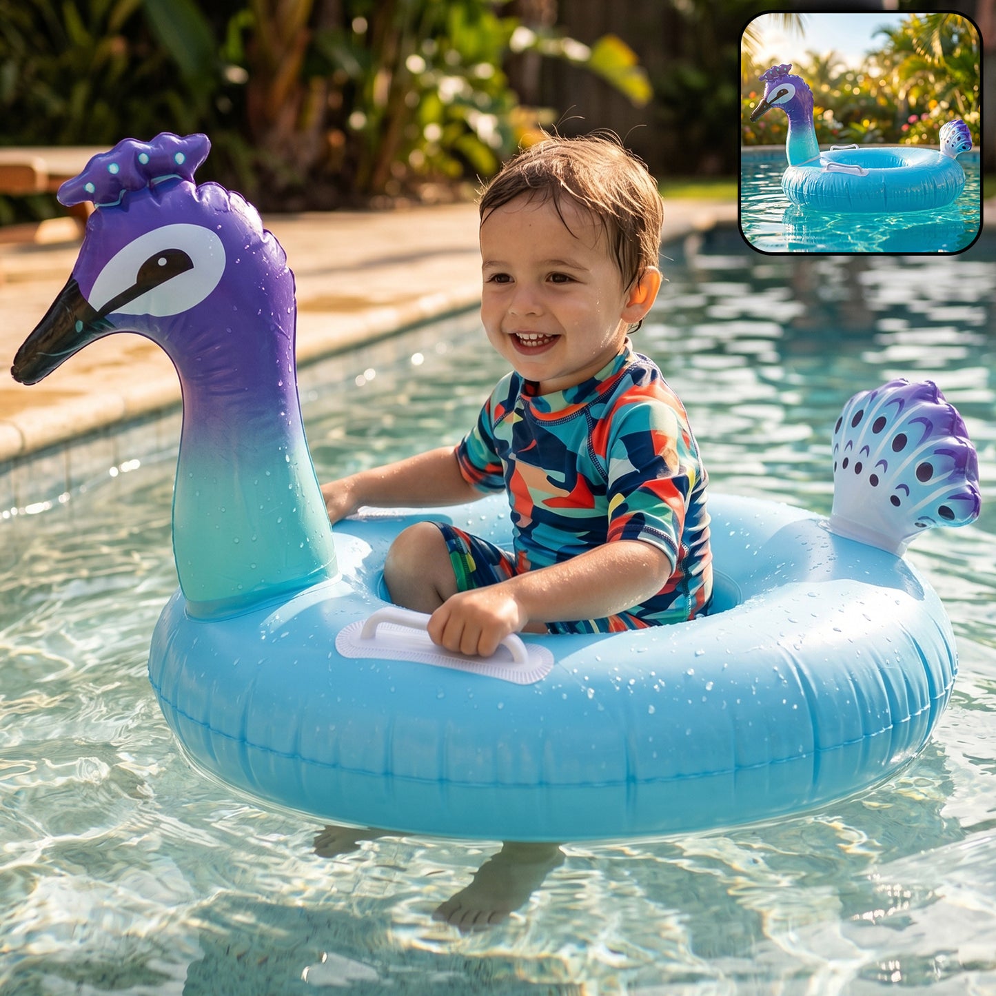 Inflatable Kids Swim Ring Comfortable Floating Safety Swimming Tube (1 Pc)