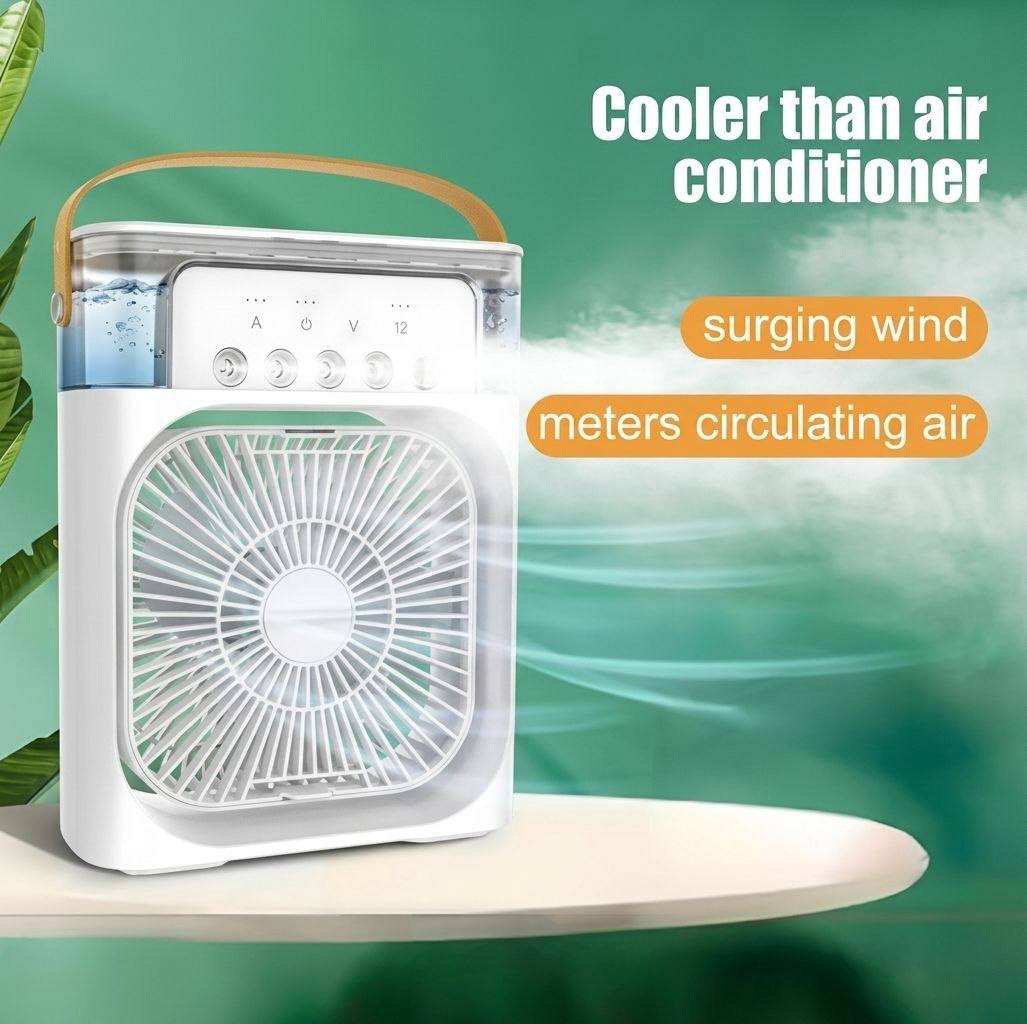 Portable Mini Air Cooler (Fan + Mist | Rechargeable)