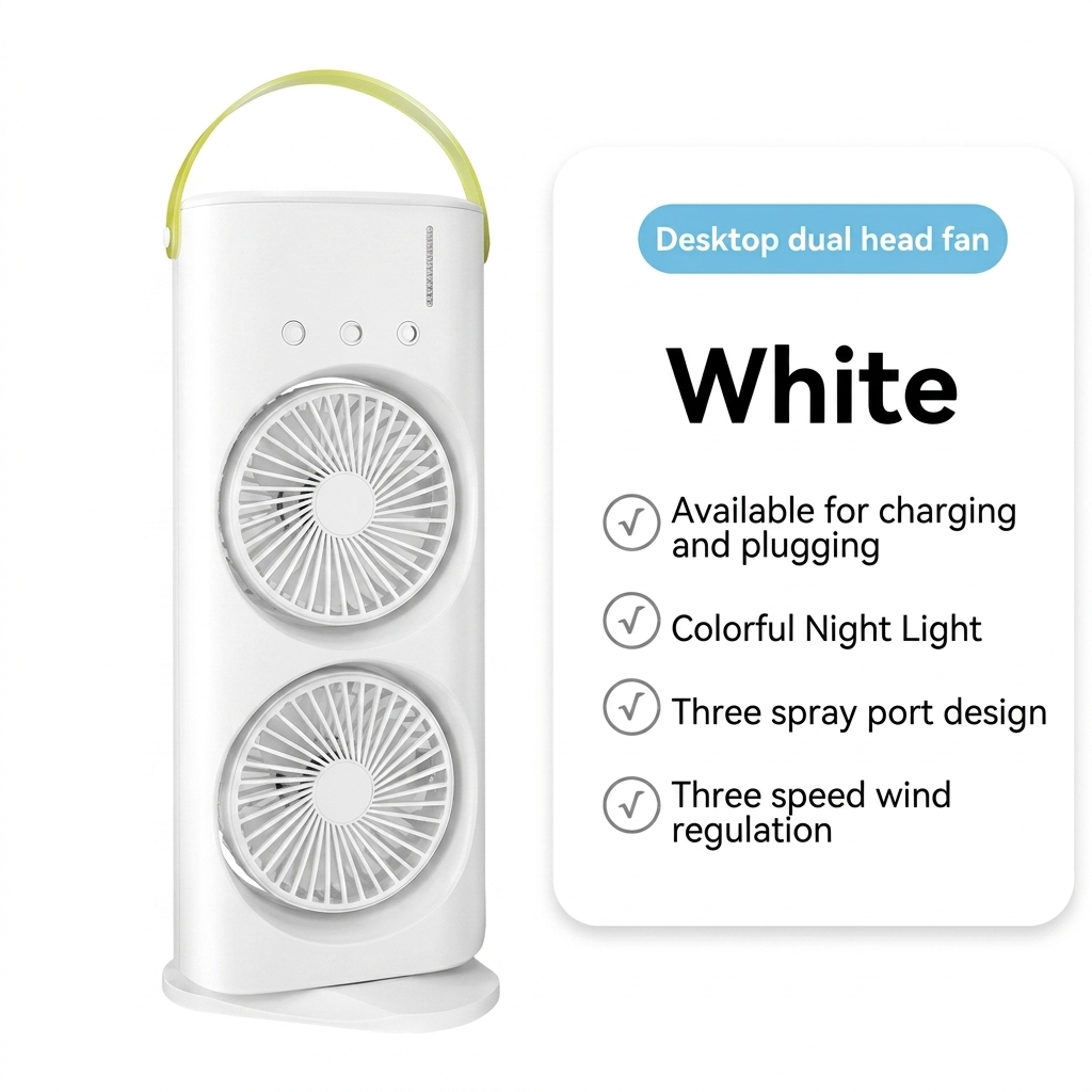 Portable Rechargeable Mini Air Cooler (Dual Fan + Mist)
